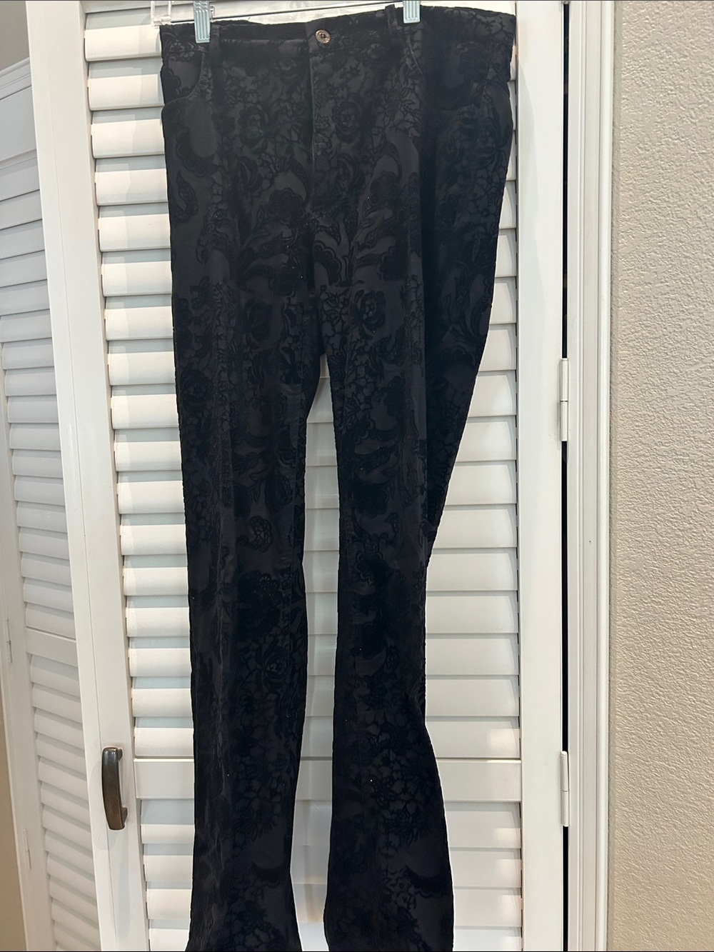 Black Jacquard Patterned Dress Pants